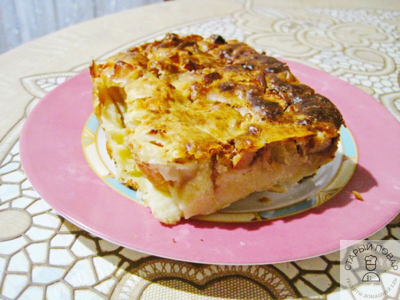Пирог яблочный заливной в духовке