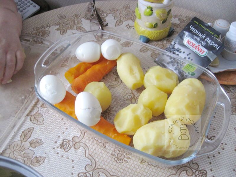 Продукты для приготовления из них оливье