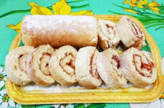 Творожный рулет с джемом